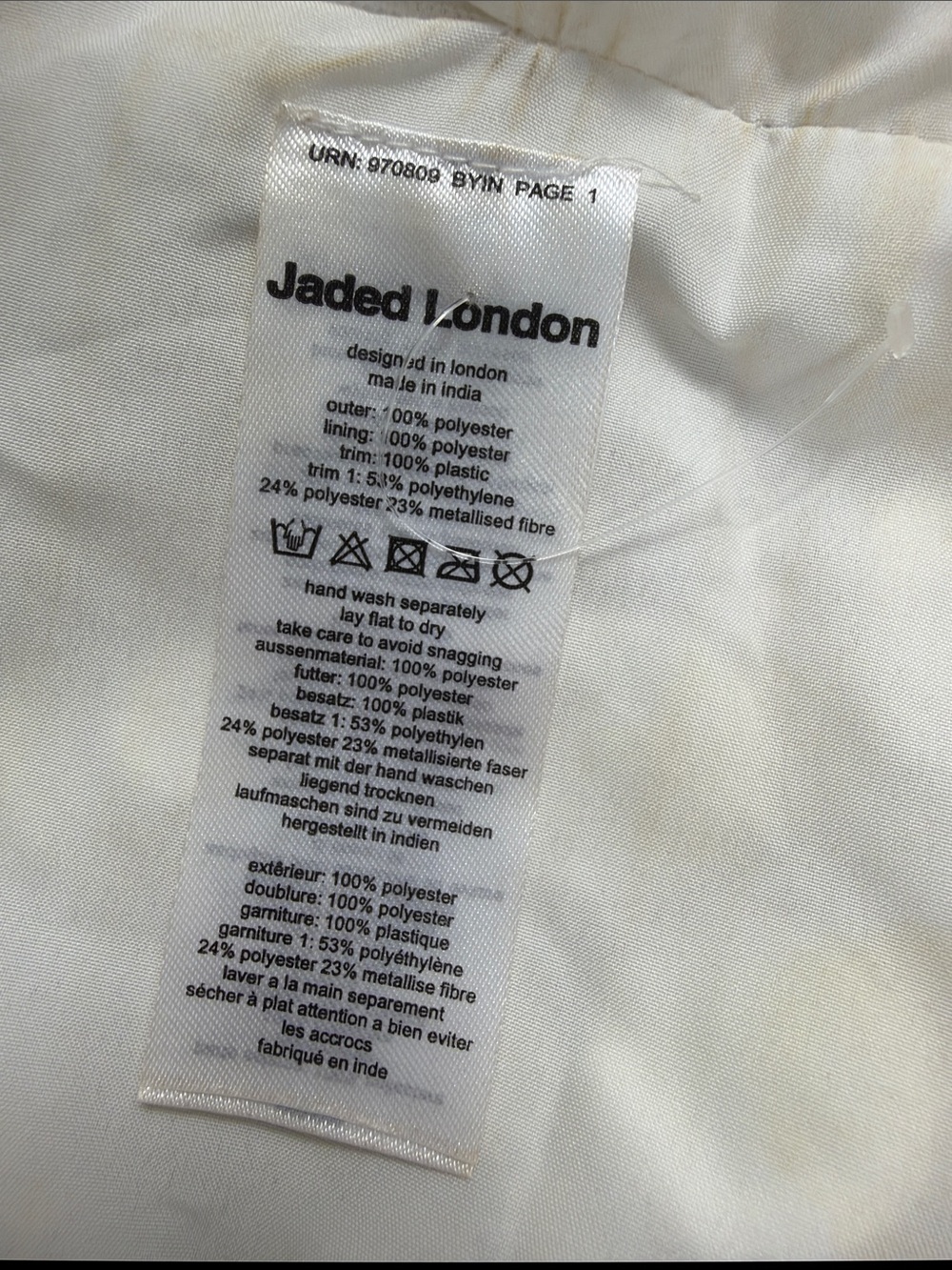Jaded London Chara Embellished Mirror Mini Skirt Ivory Pearl Beaded US 10 - Picture 16 of 16